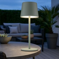 Tischleuchte Tischlampe AußEn Gartenlampe Touchdimmer Akku GrüN Cct Led H 28 Cm