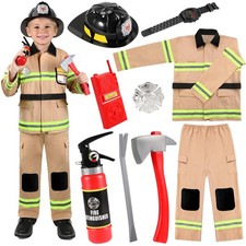 Firefighter Costume For Boys,Fireman Costume For Boys With Accessories Hallow...