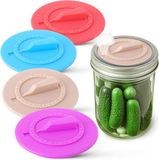 4 Pack Silicone Fermentation Lids for Wide Mouth Mason Jars