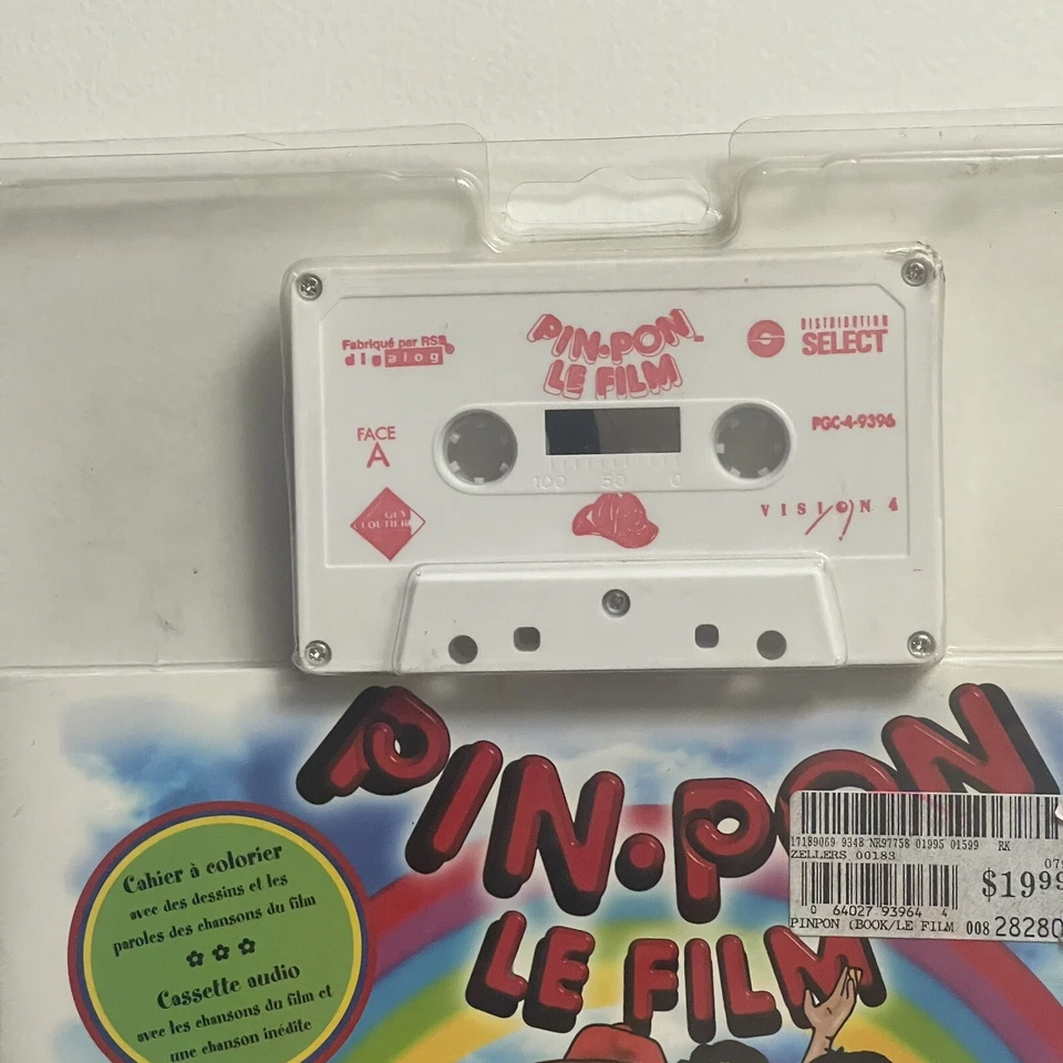 NEW PIN-PON Le Film Cassette Tape + Coloring Book - RARE Vintage 1999 Pin Pon - Image 4 of 4