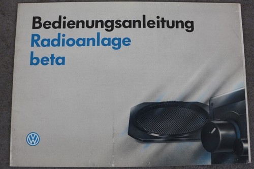 VW Radioanlage "beta" Bedienungsanleitung "1993" Betriebsanleitung Radioanlage