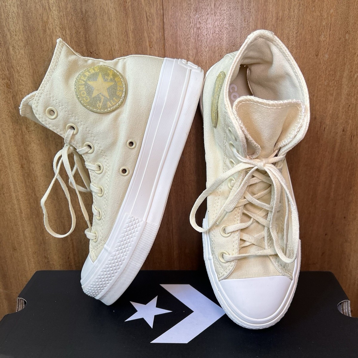 Buildmate Building Converses Plateformes Beiges Chuck Taylor All