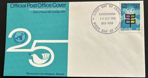 Australian FDC 1970 25th Anniversary Of Union Nations