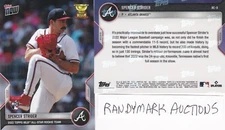 Spencer Strider ATLANTA BRAVES 2022 TOPPS NOW ROOKIE CUP TEAM RC-9 SP 4015