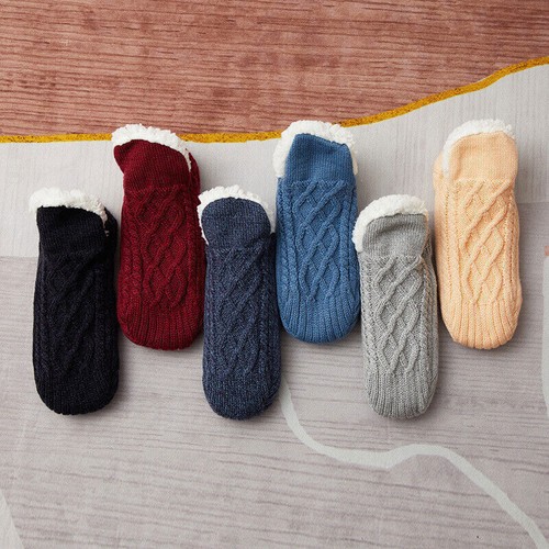 Women Slipper Socks with Gripper Winter Non Slip Thick Fuzzy Warm Socks Cozy USA - Imagen 4 de 29