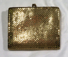 Small mesh chain purse clutch Marked Made Belgium Gold color