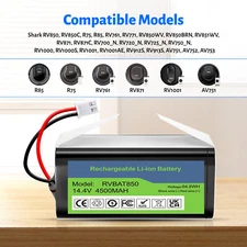 RVBAT850 Replacement Battery for Shark Ion R75 RV85 RV850 RV750-N (2-prongs plug