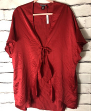 NWT Victoria's Secret Short Satin Love Heart Red Robe Kimono Valentine One Size