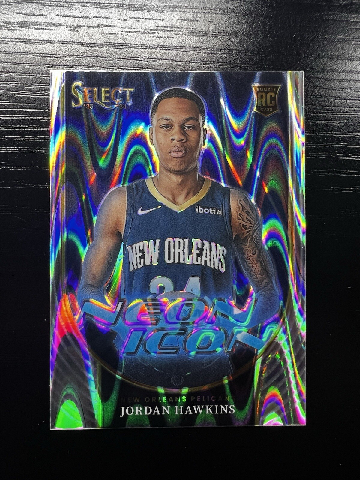 2023-24 Select NBA Jordan Hawkins Neon Icon Silver Tectonic Prizm #25