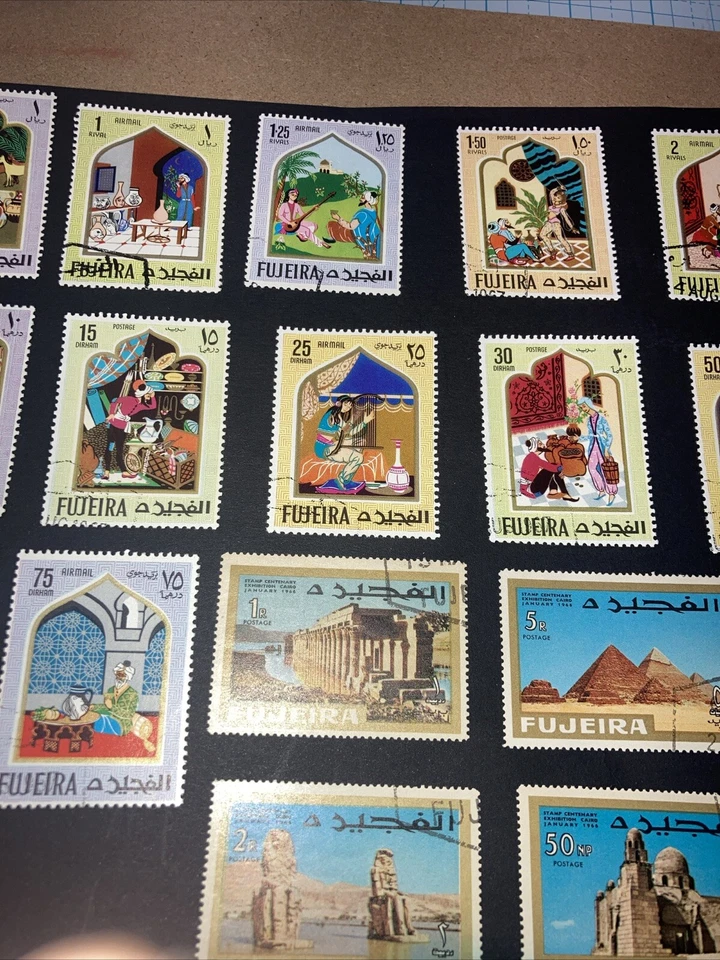Bonito lote de 17 estampillas usadas vintage de Emiratos Árabes Unidos Fujeira años 60 raras MNH. ¡UNA OFERTA - MIRA! Foto 4 de 4