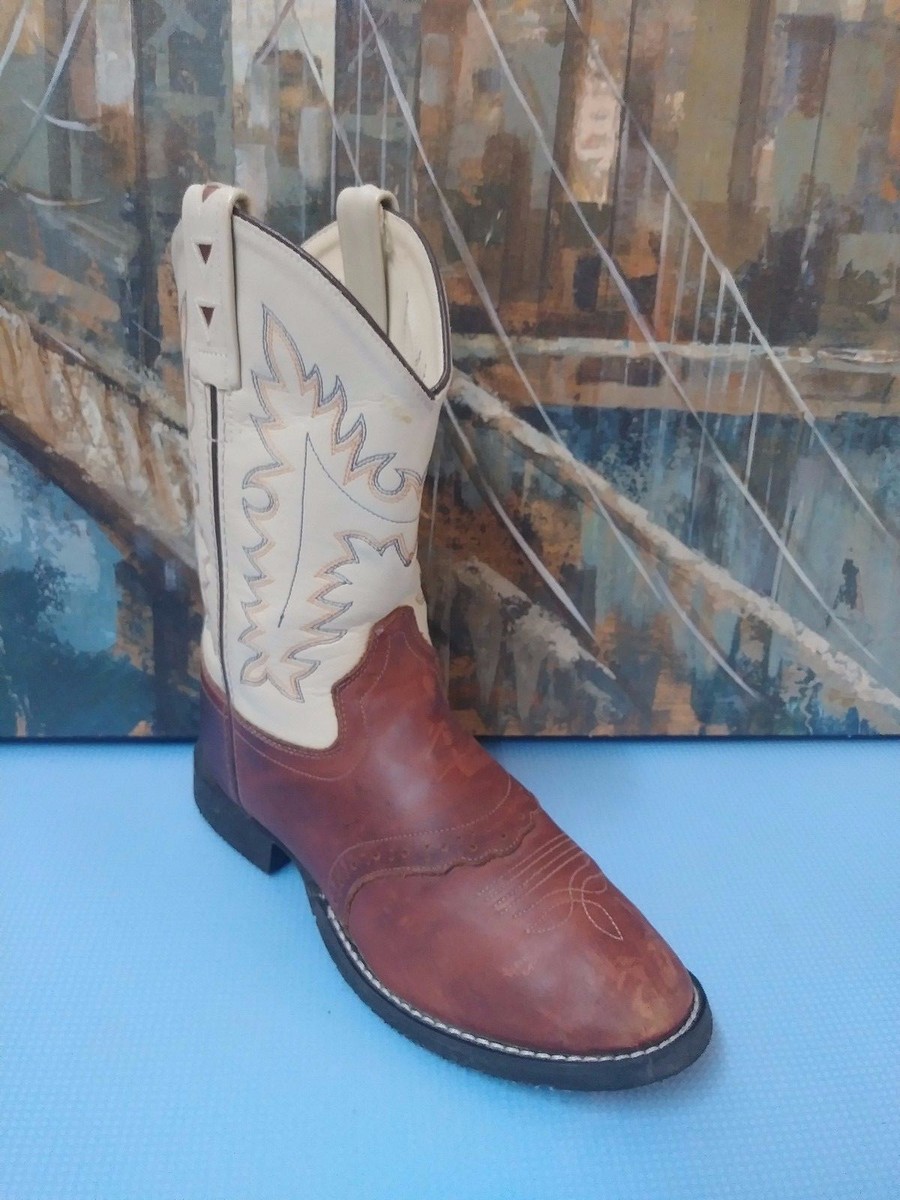 Old West 12122012 Leather Cowboy Boots Brown/Tan Cream  display picture 3