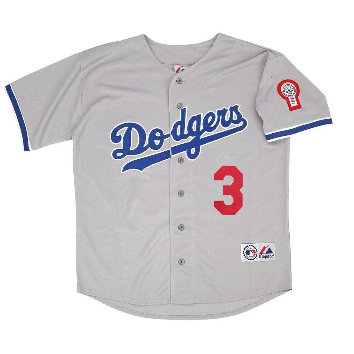 Steve Sax 1981 Los Angeles Dodgers Grey Road Jersey w Patch S 3XL