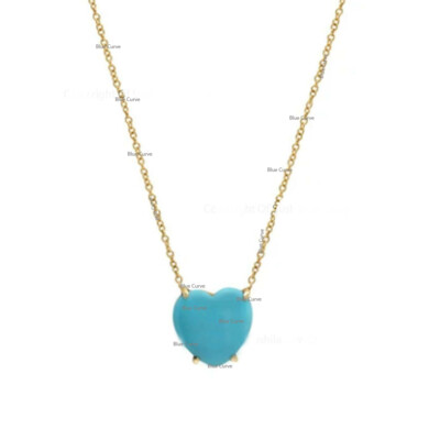 14k Gold Minimalist Heart Sleeping Beauty Arizona Turquoise