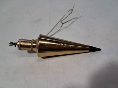 JLT Plumb Bob (Johnson Level & Tool) 8 oz. Brass Finish Replaceable Tip VTG J4