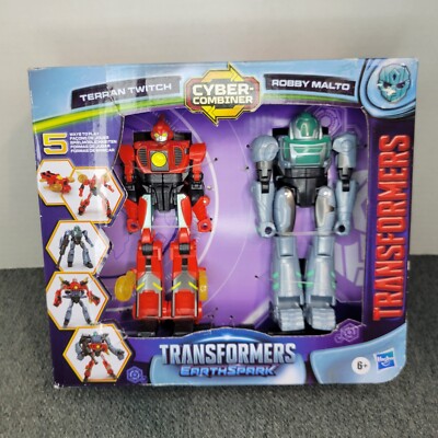 Transformers Toys EarthSpark Cyber-Combiner Terran Twitch and Robby Malto