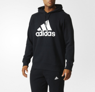 ADIDAS Essentials Herren Hoody Kapuzenpullover Sweatshirt Baumwolle schwarz 