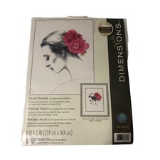 Dimensions Counted Cross Stitch Kit 9"X12" Floral Portrait