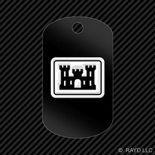 United States Army Corp of Engineers Keychain GI dog tag engraved many colors