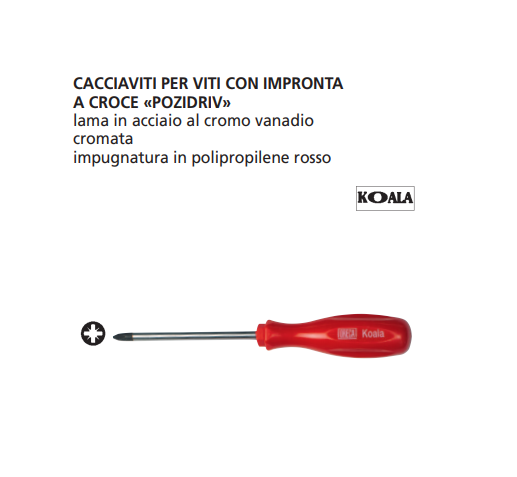 ORECA-CACCIAVITE PER VITI CON IMPRONTA A CROCE "POZIDRIV"GR0 3x60 IN ACCIAIO ...