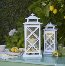 PartyLite Medium White P91781 LATTICE LANTERN...
