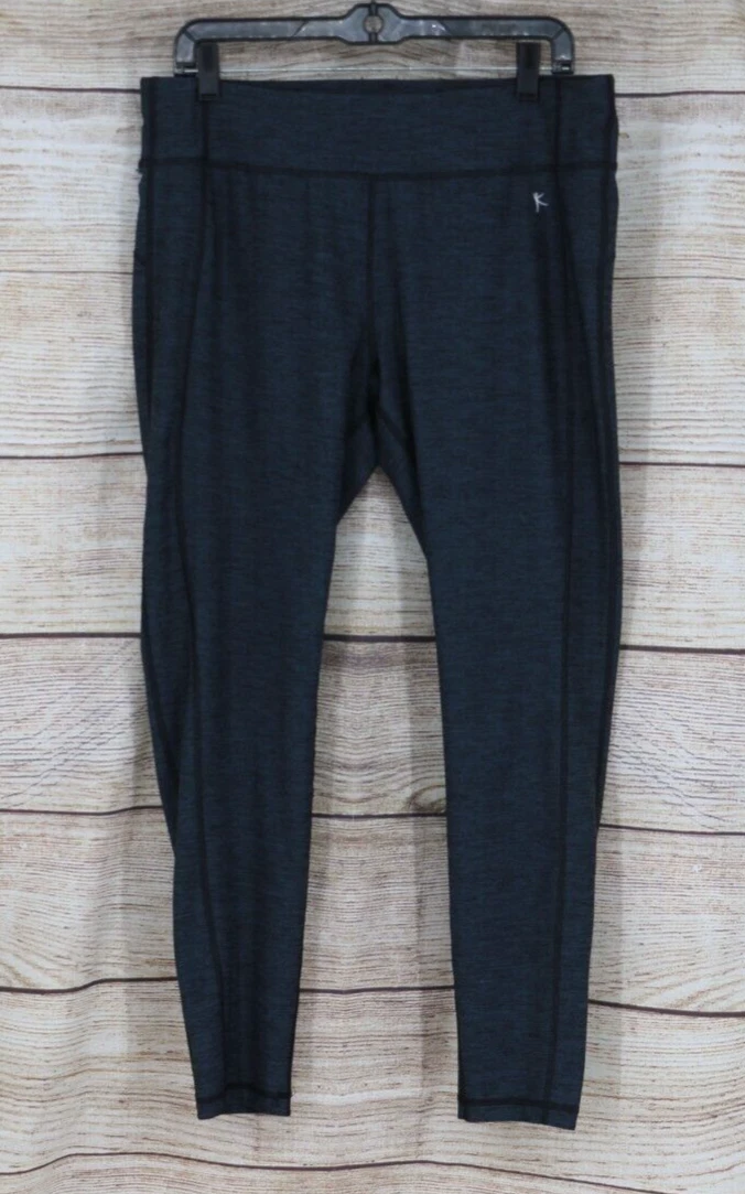 Danskin Now Womens High Rise Straight Leg Fitted Yoga Pants Sz Large 12-14  Gray