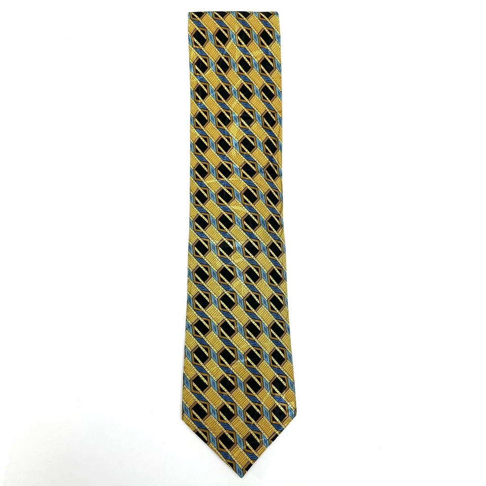 Corbata de cuello BRIONI geométrica de lujo 100 % seda para hombre hecha en Italia Foto 2 de 4