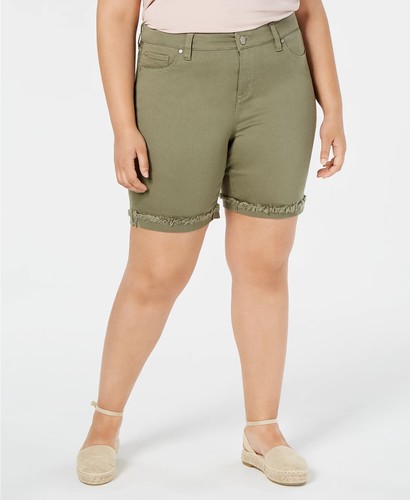 Celebrity Pink Plus Size Frayed Bermuda 