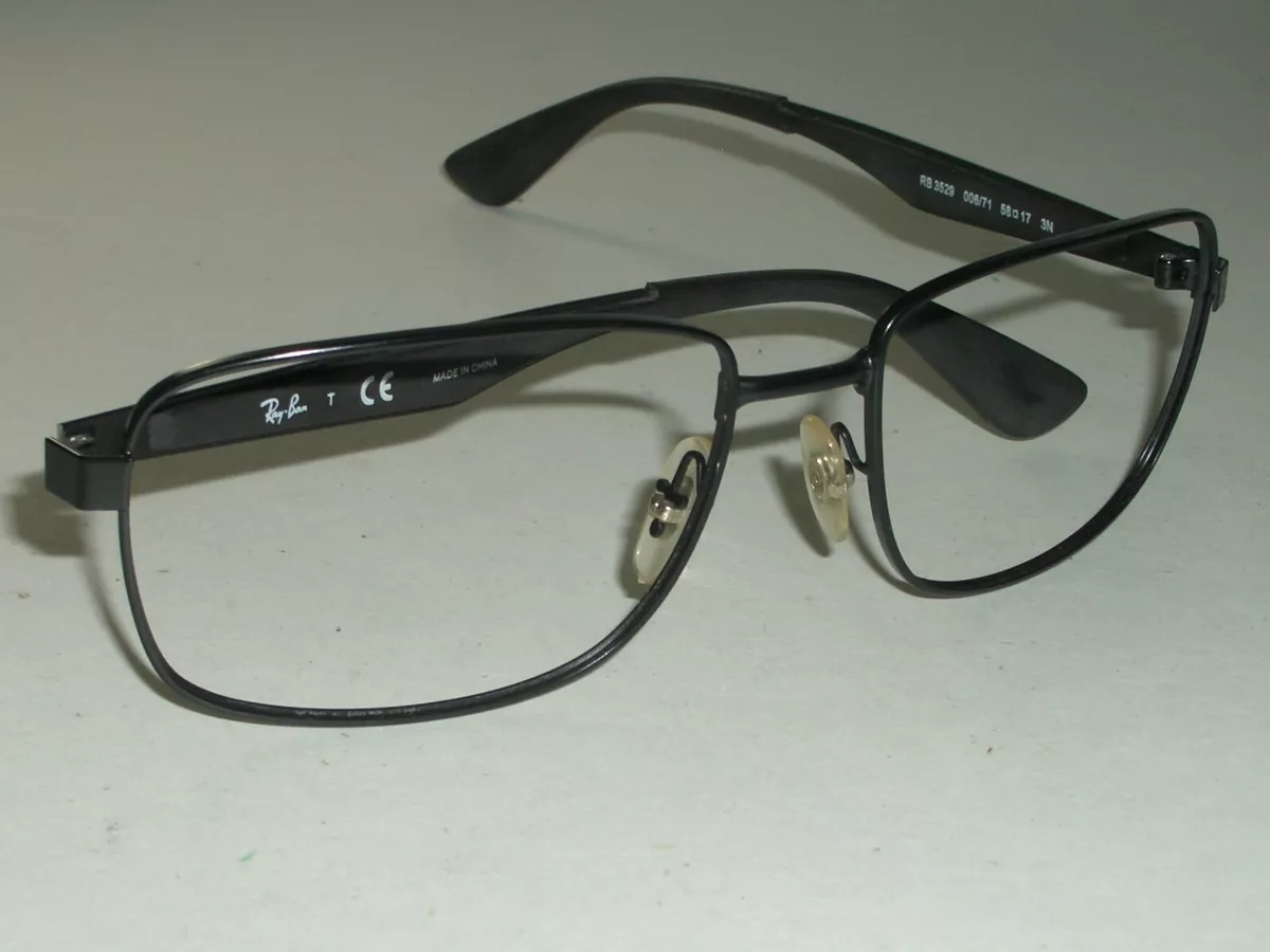 RAY BAN RB3529 58 17 BLACK SLEEK RECTANGULAR SUNGLASSES