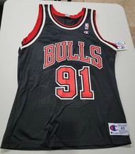Dennis Rodman 91 Chicago Bulls Champion Jersey - 40 -