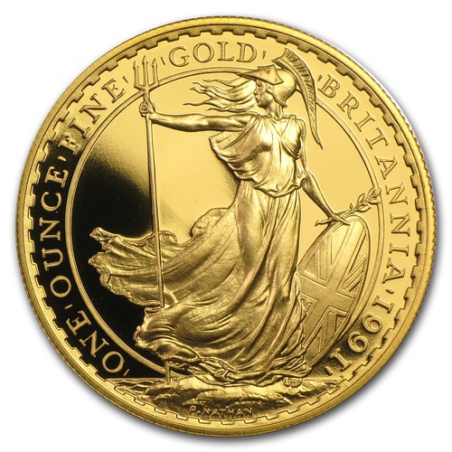 1991 4-Coin Gold Britannia Proof Set (w/Box & COA) - 第 2/7 張圖片