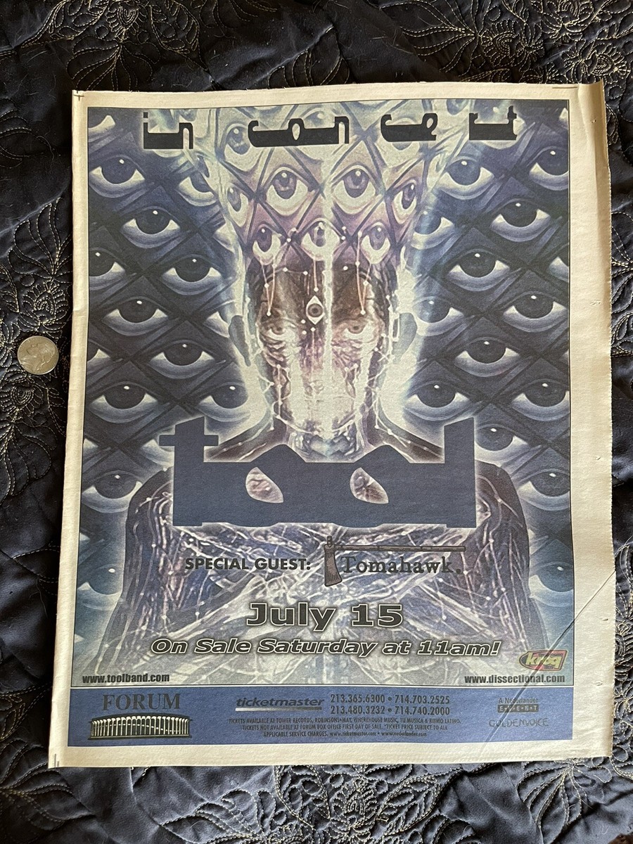 大幅値下げ！！仕事中に描いた絵 TOOL band LIVE 2002 LOS angeles newspaper promo poster