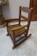 Rocking Chair Antique Vintage Childs, Kids, Toddler Rocker Oak 23-24"
