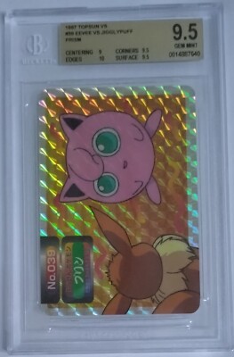 BGS9.5 Pokemon Card Japanese Topsun VS Jigglypuff vs Eevee Prizm