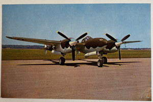 Lockhead P-38L Lightening WWII Fighter Postcard, WPAFB, Unused,Unposted, Vintage