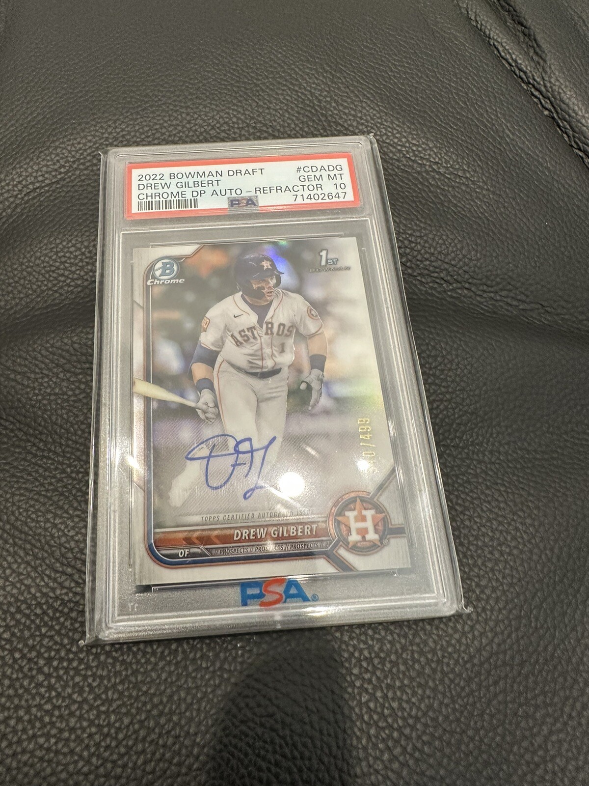 PSA 10 DREW GILBERT AUTO 1st 2022 Bowman Chrome REFRACTOR /499 NY METS RC
