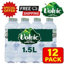 Volvic Natural Mineral Water 1.5 Litre Big Water Bottles cap - [12 PACK]