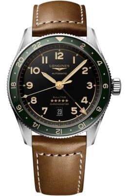 New  Longines Spirit Zulu Time 42mm Black Dial GMT Men's Watch L38124632