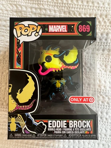 Funko POP! Luz negra exclusiva de Marvel Eddie Brock Target #869 con protector