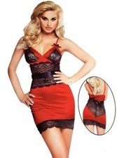 Baby-doll Nodo In raso Pizzo Fettuccia Borderie Nero T NUOVO