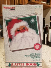 Caron Wonder Art 4691 Jolly Santa Latch Hook Pillow Rug Kit