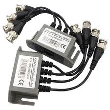 2x 4 Channel Passive CCTV Camera UTP BNC Video Balun Transceiver Rj45 CAT5 Cable