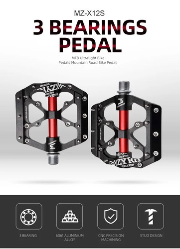 BMX MTB Road Bicycle Pedals Ultralight Anti-slip CNC 3 Sealed Bearing Pedals - Picture 13 of 30