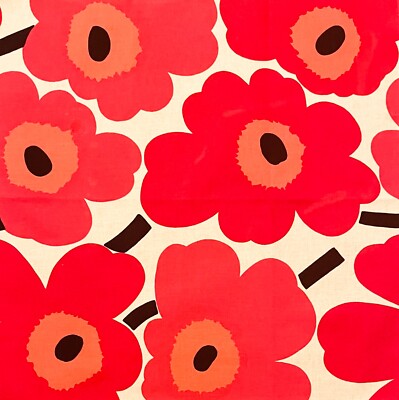 MARIMEKKO Peini Unikko 2 Print Floral Cotton Remnant New | eBay