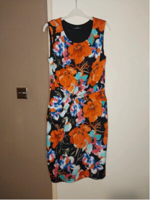 St Bernard x Dunnes floral multicoloured summer knot tie waist dress - 14