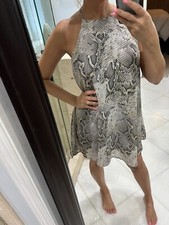 SHOW ME YOUR MUMU Gomez Mini Dress Printed Gray Python Festival Medium M