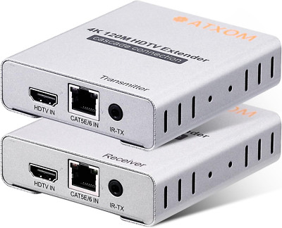 4K HDMI Extender - Cat5E/6/7 Ethernet Cable up to 230Ft, IR/HDCP/RS232/PoC