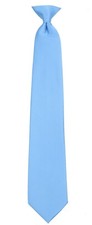 Men's Classic Solid Pool Blue Clip On Necktie Business Weddings Formals Party