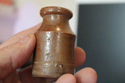 Antique, 2 1/2'', Salt Glazed, Stone, Ink Bottle, Item#A- 5421