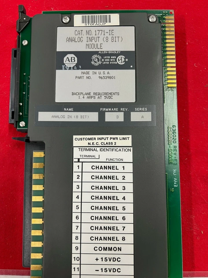 Módulo de entrada analógica de 8 bits llen Bradley 1771-IE serie A Foto 2 de 4