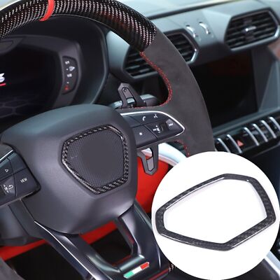Real Carbon Fiber Steering Wheel Frame Cover For Lamborghini URUS 2018-2023